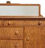 VintageTraditional Sideboard with Low Mirrored Backsplash in Tiger Oak c1900s