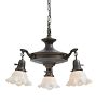 Vintage Classical Revival Chandelier 3 Light Aladin Pan