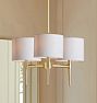 Rhone Chandelier, 24" Width in Fabric Shades