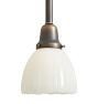 Pendant with Vintage Curved Opaque Glass Down Shade