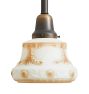 Pendant with Vintage Embossed Painted Glass Bell Shade