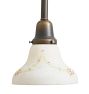 Pendant with Vintage Glass Bell Shade Delicately Painted Floral Motif