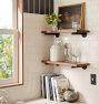 Brass Rod Brackets and Shelf Set