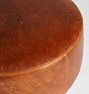 Britton Leather 36" Round Ottoman