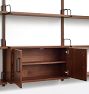 Hart Modular Walnut Double Shelving Unit with Cabinet
