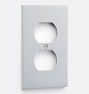 Fenton Single Duplex Switchplate, Polished Chrome