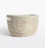 Burres Woven Basket, 18" x 11" - Natural & White