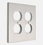 Fenton Double Duplex Switchplate, Brushed Nickel