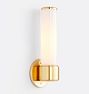 Rigdon Glass Sconce, Aged Brass