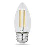 FEIT LED Filament B10 Clear 5.5W 60We Bulb 2 Pack, Title 20 Compliant - Standard Base
