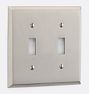 Lewis Double Toggle Switchplate, Brushed Nickel