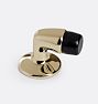 Mini Gooseneck Floor Doorstop, Unlacquered Brass