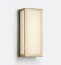 Yaquina 12" LED Sconce, Aged Brass - White Glass Shade