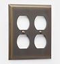 Lewis Double Duplex Switchplate, Burnished Antique