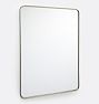 Open Box: Rounded Rectangle Metal Framed Mirror, 30"W x 42"H, D-Ring - Brushed Nickel