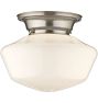 Thurman 4" Fitter Brushed Nickel Flush Mount, Schoolhouse Shade - Quick Ship