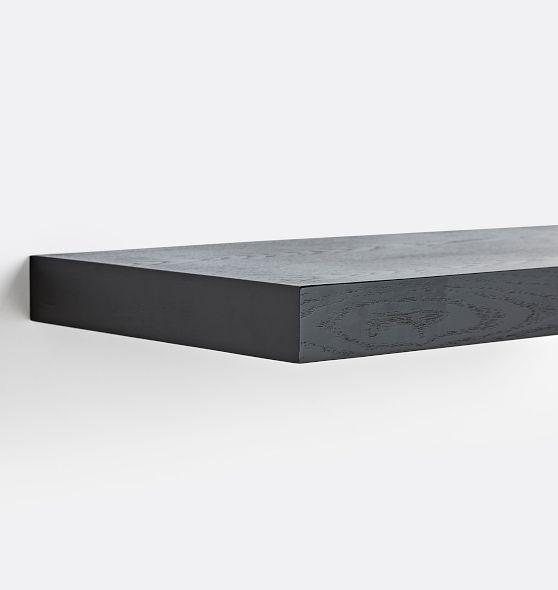 OPEN BOX: Floating Wood Shelf with 2" Height, 12"D x 48"W - Black Ash