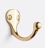 Vernon Single Coat Hook, Aged Brass