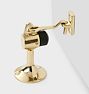 Cannon Doorstop With Hook, Unlacquered Brass