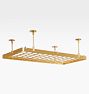 Emery Ceiling Grid Frame Pot Rack, Aged Brass