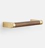 West Slope Wood Drawer Pull, 4" - Walnut & Aged Brass