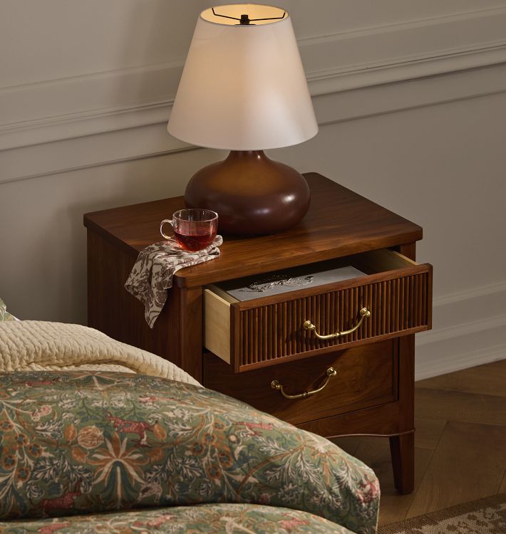 Islington Nightstand 26in Medium Oak Hans Aged Brass