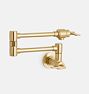 West Slope Lever Handle Wall Mount Pot Filler - Aged Brass