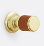 Asher Cabinet Knob Tan Leather Aged Brass