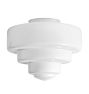 Art Deco Stepped Shade, 13-1/2" Diameter - 6" Fitter - Opal Glass