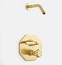 Canfield Thermostatic Shower Set, Aged Brass
