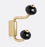 Olivia Double Hook, Black Porcelain - Aged Brass
