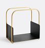 Colby Modern Log Holder, Aged Brass