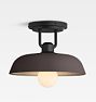 Carey Semi-Flush Wall Sconce, 12" - Oil Rubbed Bronze - Matte Mulberry Dome Shade