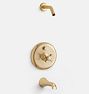 Rollins Pressure Balanced Shower Tub Set - Aged Brass