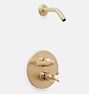 Connor Lever Thermostatic Shower Set, Aged Brass