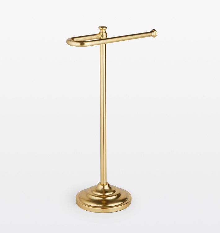 Howell Standing Hand Towel Holder - Aged Brass