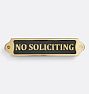 No Soliciting Sign, Aged Brass
