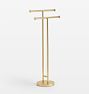 Riley Standing Double Towel Bar, Aged Brass