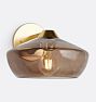 Whalen Decorative Sconce, Single, 10" Glass Wide Bell, Brown Shade - Aged Brass