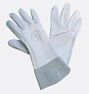 Womanswork Gardeners Pale Gray Goatskin Glove with Suede Cuff