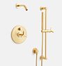 Blair Pressure Balanced Shower Set with Handshower, Bar Mount, Aged Brass