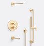 Bowman Thermostatic Shower & Tub with Handshower, Aged Brass