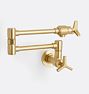 Blair Cross Handle Wall Mount Pot Filler - Aged Brass