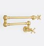 Howell Pot Filler, Wall Mount, Cross Handle - Aged Brass