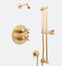 West Slope Thermostatic Shower Set with Handshower, Bar Mount - Aged Brass