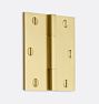 Square 3-1/2" Door Hinge, Aged Brass