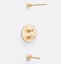 Bowman Thermostatic Shower & Tub Set, Aged Brass