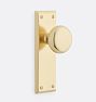 Emry Interior Door Set, Knob, Passage Set - Aged Brass