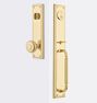 Camilla D-Handle Exterior Door Set, Knob - Traditional Lock - Aged Brass
