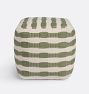 Horizontal Striped Handwoven Indoor/Outdoor Pouf